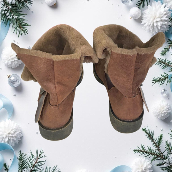 Blowfish Brown Faux Fur Faux Leather Snap Buckle Ankle Boots Women Sz 7 - Picture 5 of 9